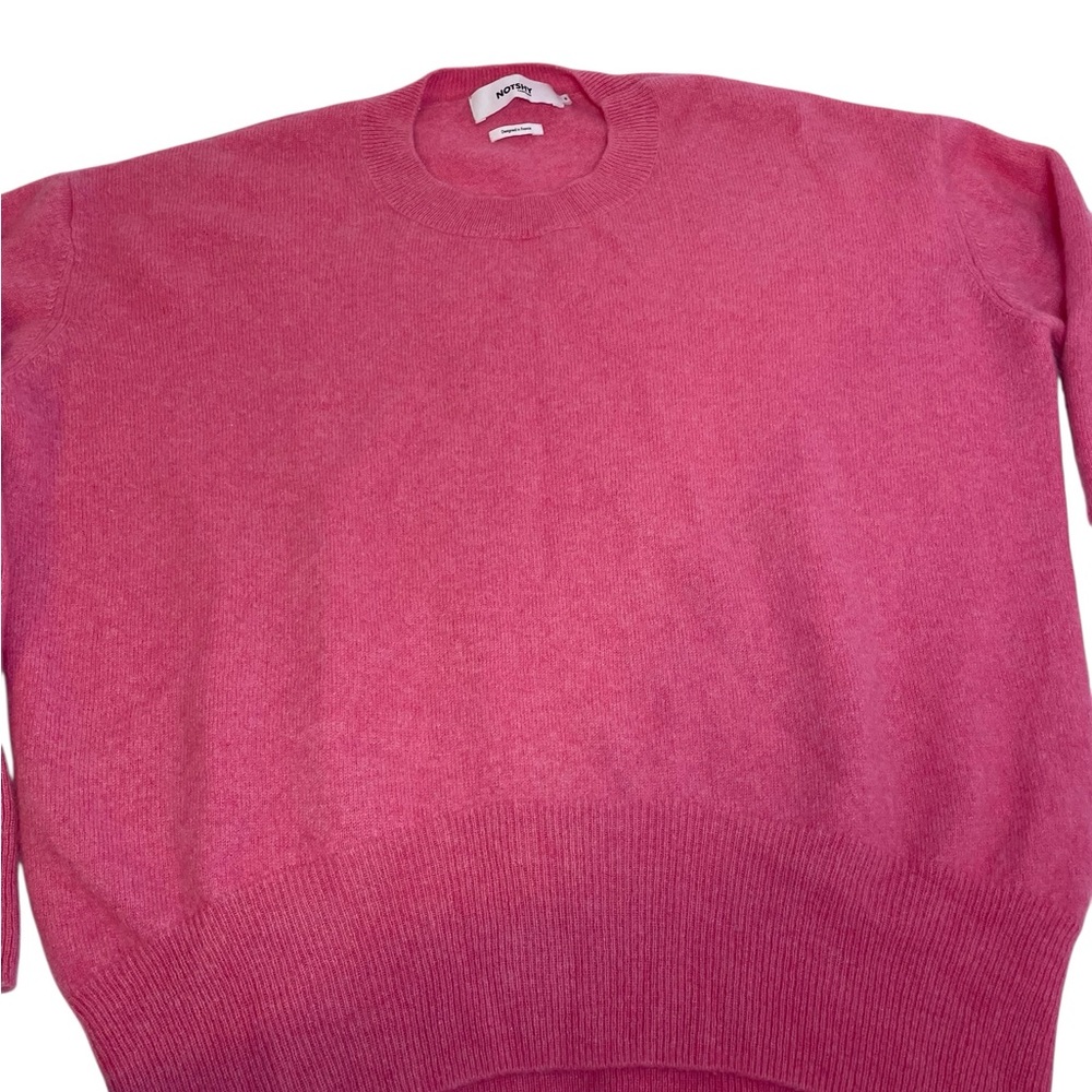 NOTSHY France Cashmere Sweater Bubble Gum Pink Crew Neck Size Small